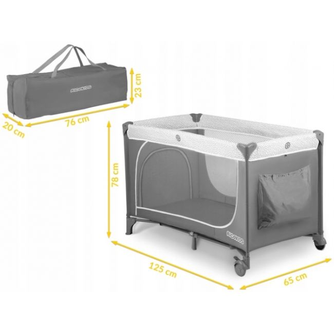 Patut pliabil 125 x 65 x 78 cm ricokids rk-241 - gri edeedi724100