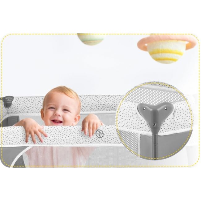 Patut pliabil 125 x 65 x 78 cm ricokids rk-241 - gri edeedi724100