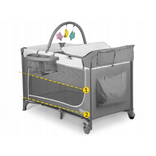 Patut pliabil 125 x 65 x 78 cm ricokids rk-241 - gri edeedi724100