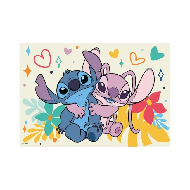 Puzzle - stitch si angel (24 piese)