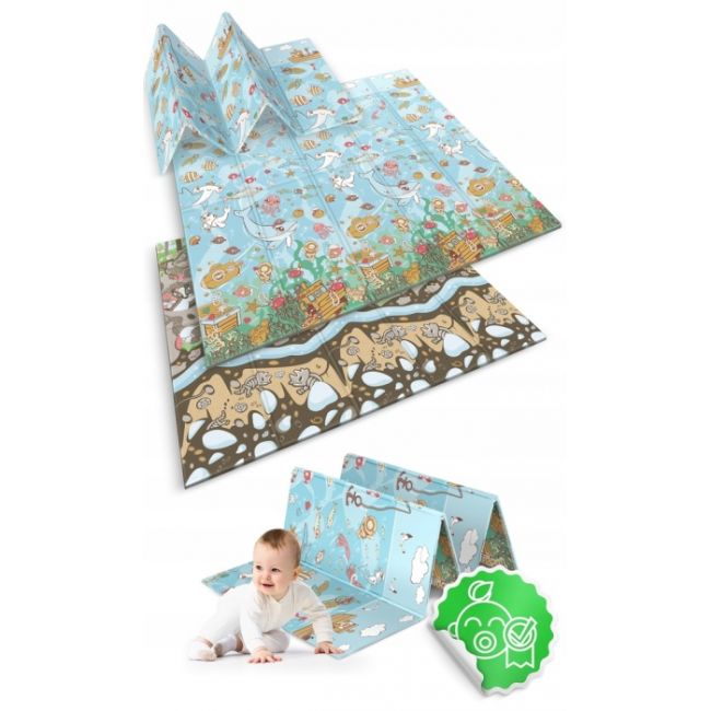 Salteluta de joaca din spuma 200 x 180 x 1 cm nukido nk-340 ocean-forest edeedi734004