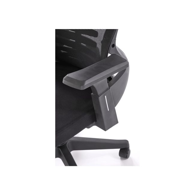Scaun birou egonomic hm polon, mesh, mecanism inclinare, baza polipropilena, suport lombar, tetiera, 100 kg, negru drm10324