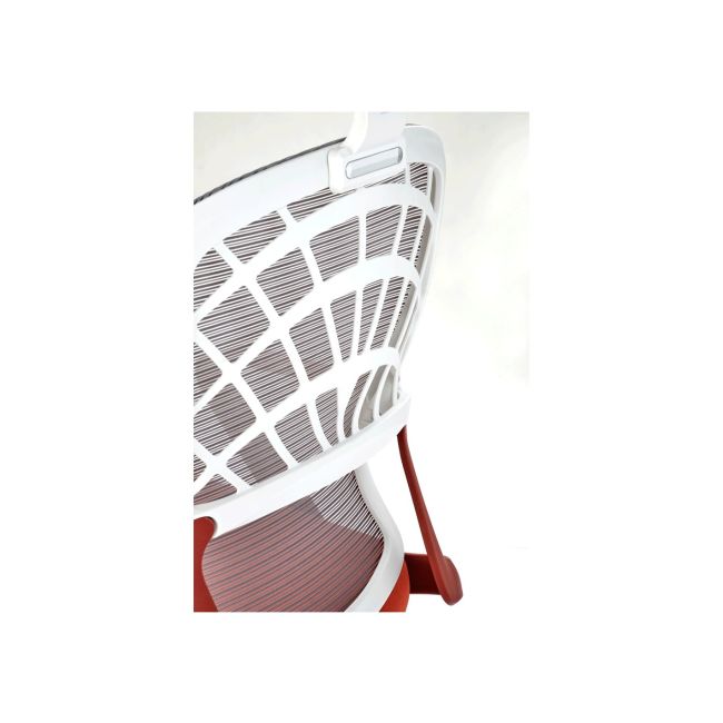 Scaun birou egonomic hm vesuvio 2, mesh, mecanism balans, baza polipropilena, suport lombar, tetiera reglabila, 120 kg, rosu scortisoara/gri/alb drm10337