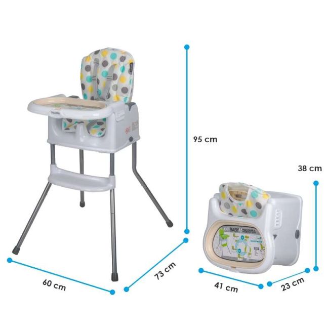 Scaun de luat masa multifunctional coccolle ziti beige dots smb332088344