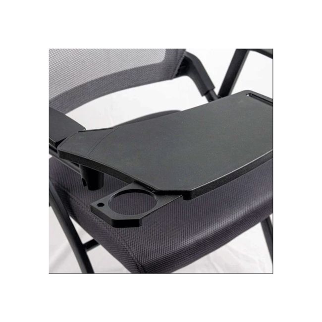 Scaun vizitator hrc 603, cu masuta rabatabila, pliabil, ergonomic, mesh, cadru metalic, 120 kg, negru drm10341
