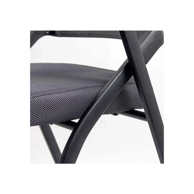 Scaun vizitator hrc 603, cu masuta rabatabila, pliabil, ergonomic, mesh, cadru metalic, 120 kg, negru drm10341