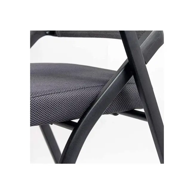 Scaun vizitator hrc 603, cu masuta rabatabila, pliabil, ergonomic, mesh, cadru metalic, 120 kg, negru drm10341