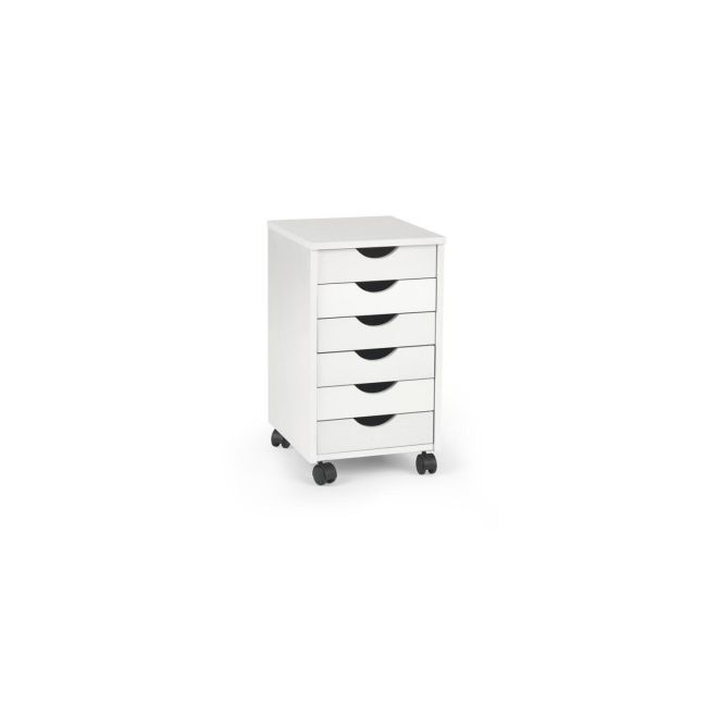 Set mobilier birou copii hm lima b1, pal lucios, spatii depozitare, cu scaun hm ibis paris, stofa, 100 kg si dulapior rulant hm simon 2, cu roti, front mdf, alb drm10334