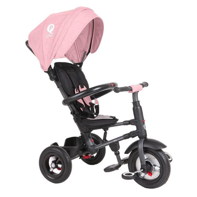 Tricicleta cu roti de cauciuc qplay rito rubber roz smb338038110