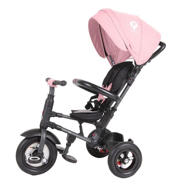 Tricicleta cu roti de cauciuc qplay rito rubber roz smb338038110