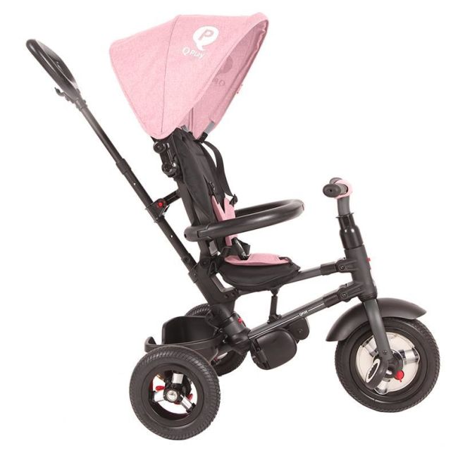 Tricicleta cu roti de cauciuc qplay rito rubber roz smb338038110