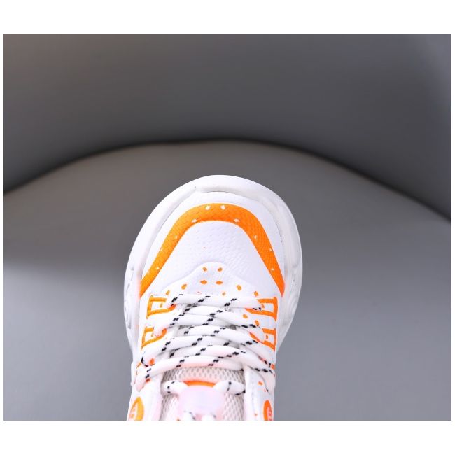 Adidasi albi cu portocaliu cu luminite - baseball mbo-896-1-c