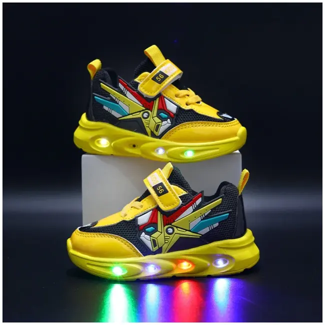 Adidasi galbeni cu luminite - robot mbb-003-3-c