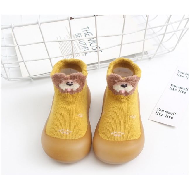 Mocasini galben mustar cu talpa antiderapanta - happy lion addw1026-2-mos2
