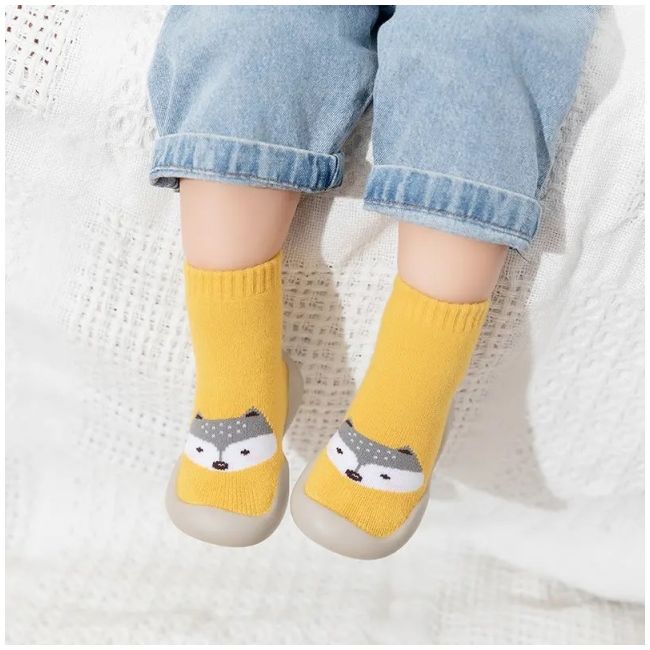 Mocasini galben mustar cu talpa antiderapanta - happy teddy addw1015-mos5