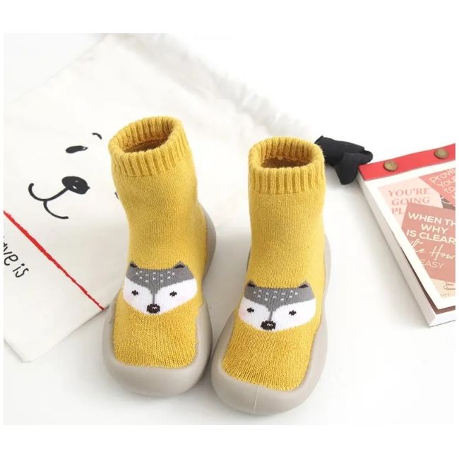 Mocasini galben mustar cu talpa antiderapanta - happy teddy addw1015-mos5