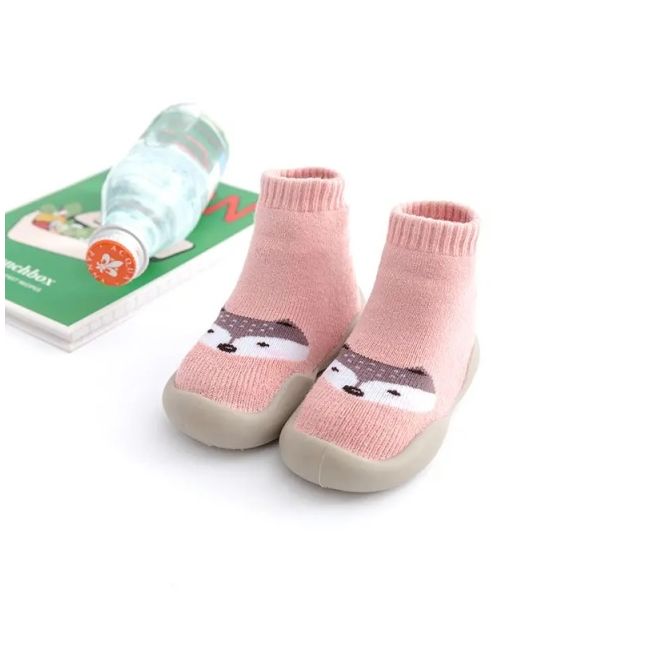 Mocasini roz cu talpa antiderapanta - happy teddy addw1015-1-mos5