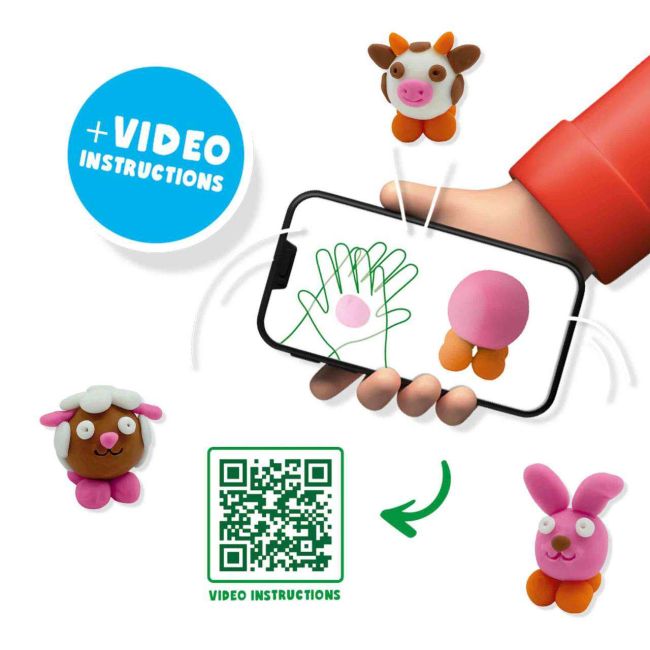 Plastilina culori luminoase-animale ferma sa00811