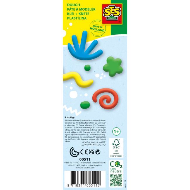 Plastilina pure 4 culori sa00511