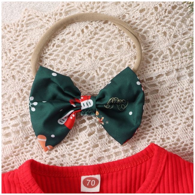 Rochita body rosie cu imprimeu festiv mb1042-r2