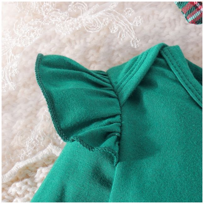 Sarafan cu body verde cu maneca lunga - baby reindeer md1072-r2