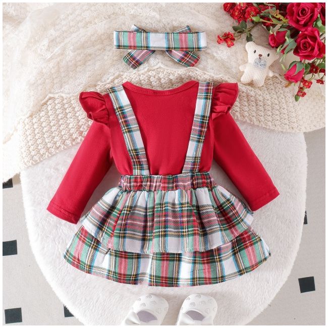 Sarafan cu body visiniu maneca lunga - baby reindeer mb1071-r2