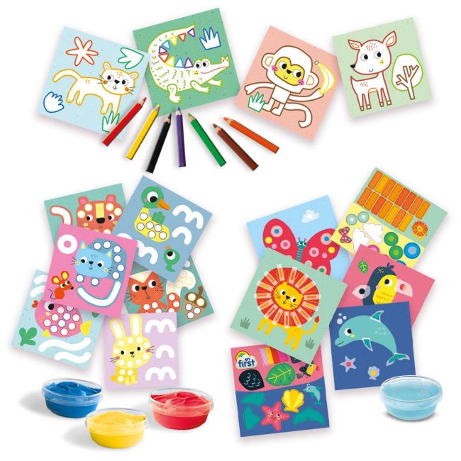 Set 3 in 1 de pictat cu degetul, de colorat si de lipit sa14489