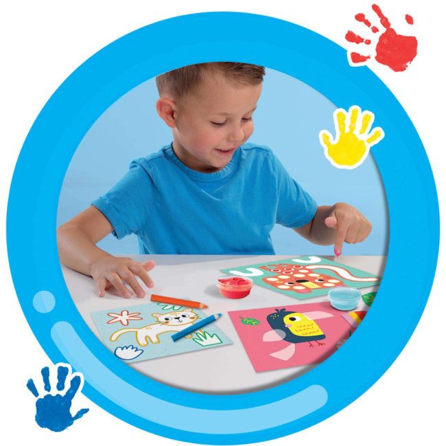 Set 3 in 1 de pictat cu degetul, de colorat si de lipit sa14489