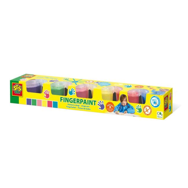 Set acuarele de pictat cu degetul 6 culori sa00315