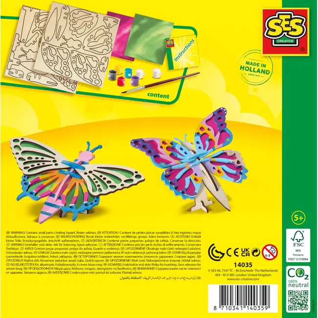 Set de decorat fluturi din lemn sa14035