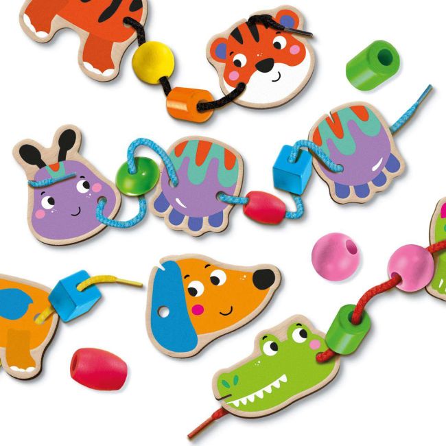 Set de insirat animale si margele din lemn  sa14800
