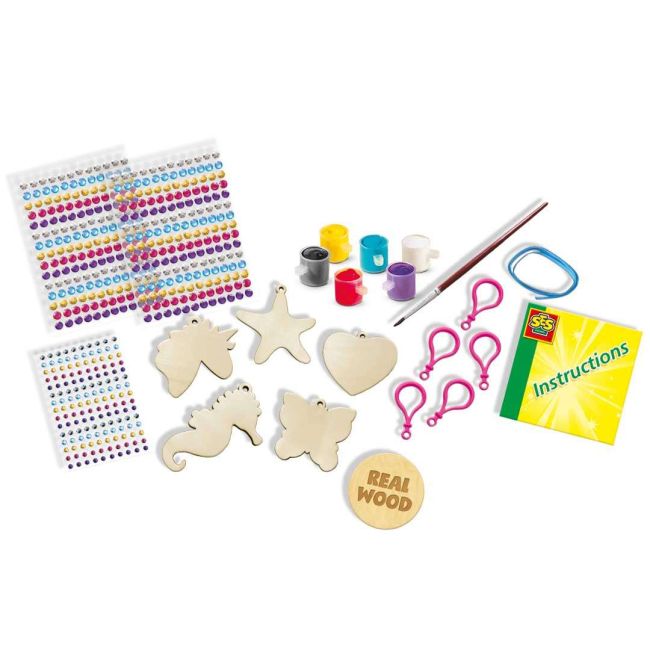 Set de pictat si lipit diamante -brelocuri din lemn sa14702
