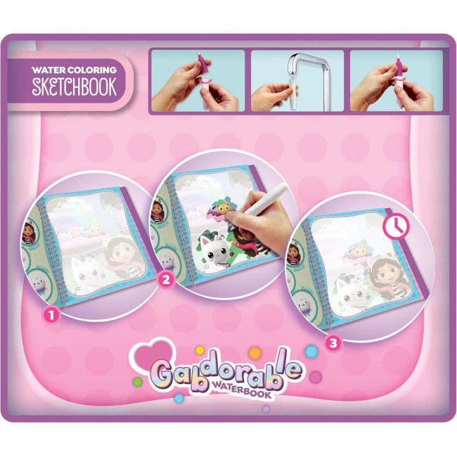 Waterbook: carte de colorat gabby's dollhouse