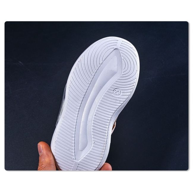Adidasi albi cu roz ciclamen cu luminite md688-3-c