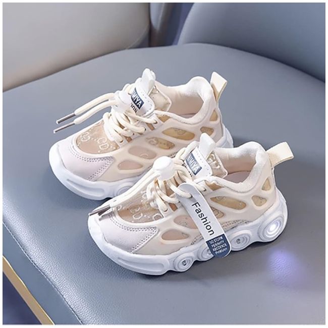 Adidasi crem cu luminite - lorena mdg-58-2-c