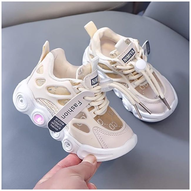 Adidasi crem cu luminite - lorena mdg-58-2-c
