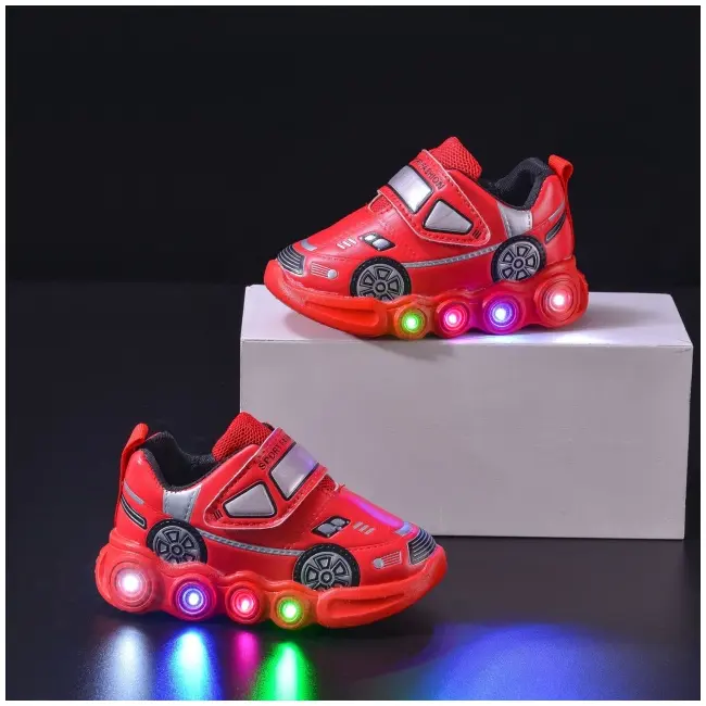 Adidasi rosii cu luminite - car mdc-29-1-c