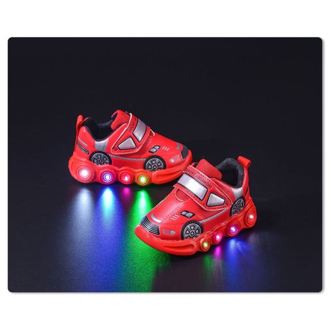Adidasi rosii cu luminite - car mdc-29-1-c