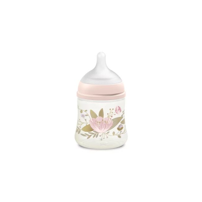 Biberon 150 ml tetină fiziologică SX Pro cu debit lent Roz Gold Premium JEM8426420080149
