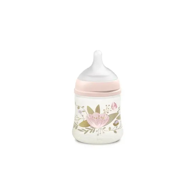 Biberon 150 ml tetină fiziologică SX Pro cu debit lent Roz Gold Premium JEM8426420080149