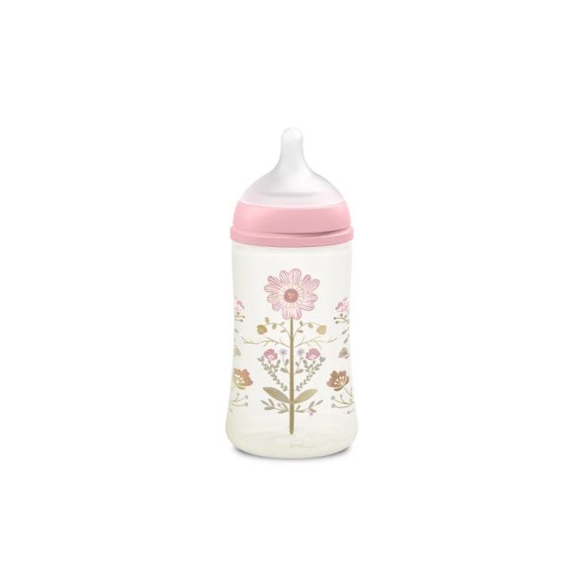 Biberon 270 ml tetină fiziologică SX Pro cu debit mediu Roz Gold Premium JEM8426420080170