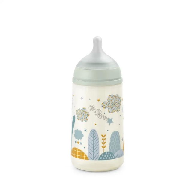 Biberon 270 ml tetină fiziologică SX Pro debit mediu verde Dreams JEM8426420083744