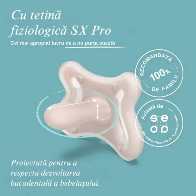 Suzetă fiziologică SX Pro 6-18 luni Zero Zero Suavinex JEM8426420078733