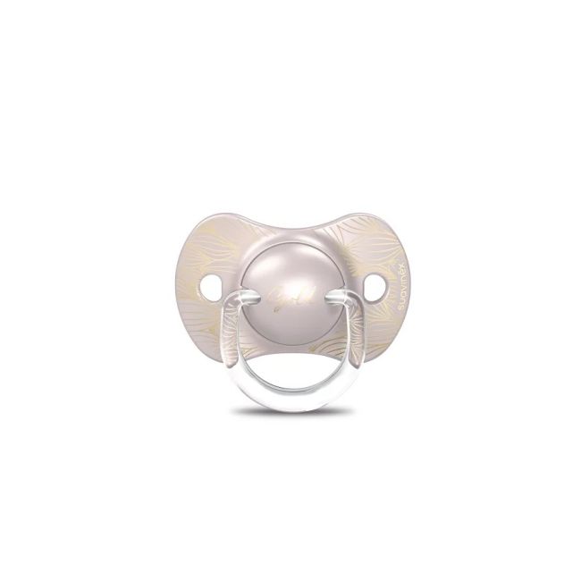 Suzetă fiziologică SX Pro din silicon 6-18 luni Gri Gold Premium JEM8426420080064