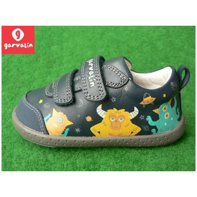 Tenisi din piele pentru copii Garvalin, monstruleti, bleumarin (Marime: 20) JEM241309-A-20