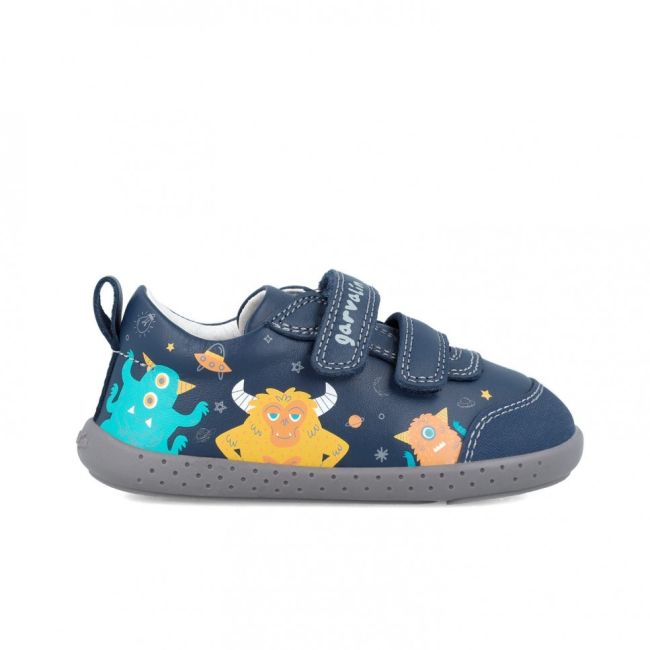 Tenisi din piele pentru copii Garvalin, monstruleti, bleumarin (Marime: 20) JEM241309-A-20