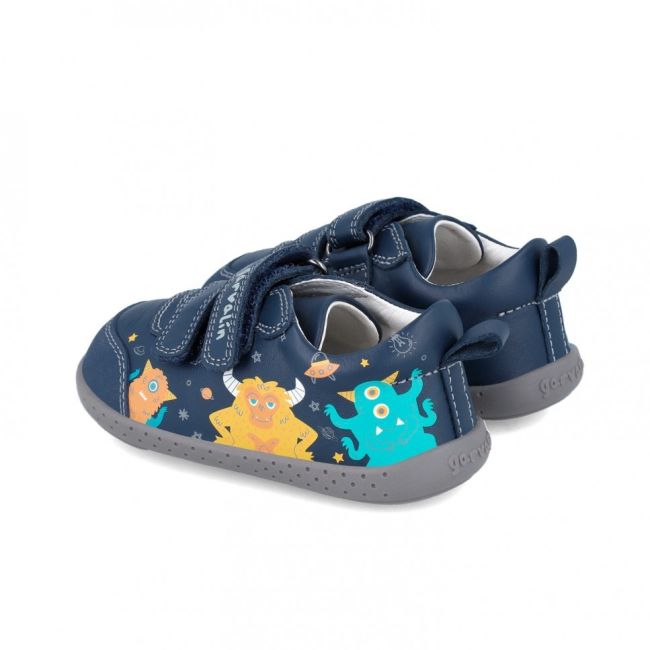 Tenisi din piele pentru copii Garvalin, monstruleti, bleumarin (Marime: 20) JEM241309-A-20