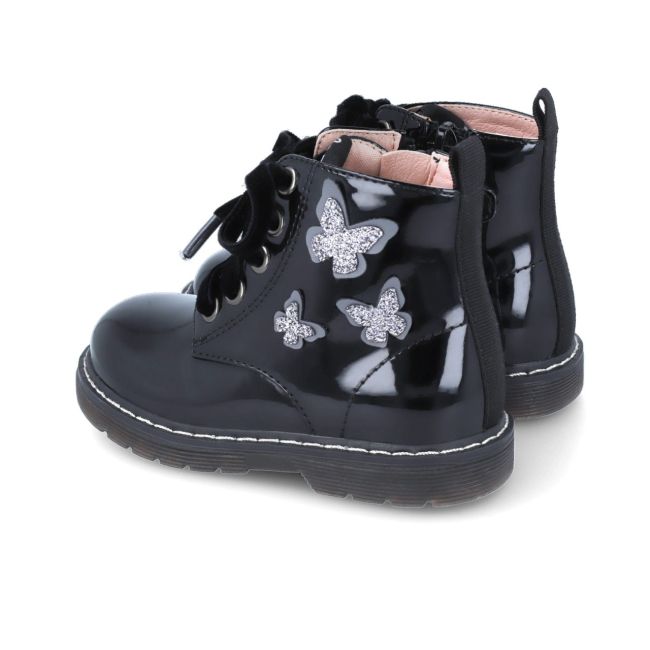 Cizmulite pentru fetite cu fluturasi, Garvalin, negru (Marime: 25) JEM241340-A-25