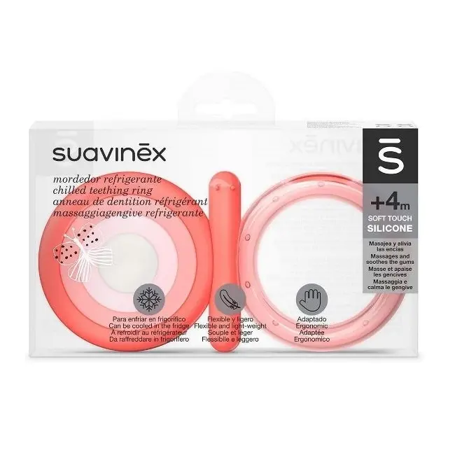 Inel de dentiție cu apă Fluture, roz, Suavinex JEM8426420079525