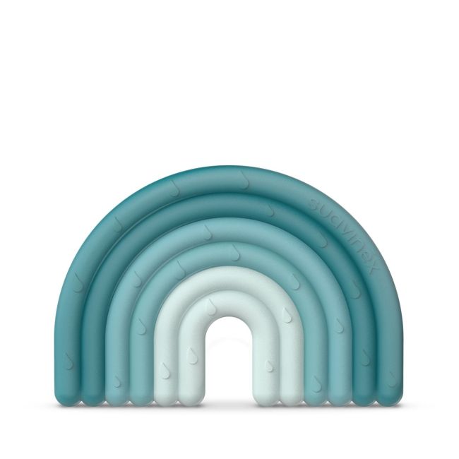 Inel de dentiție din silicon Curcubeu, albastru, Suavinex JEM8426420079501